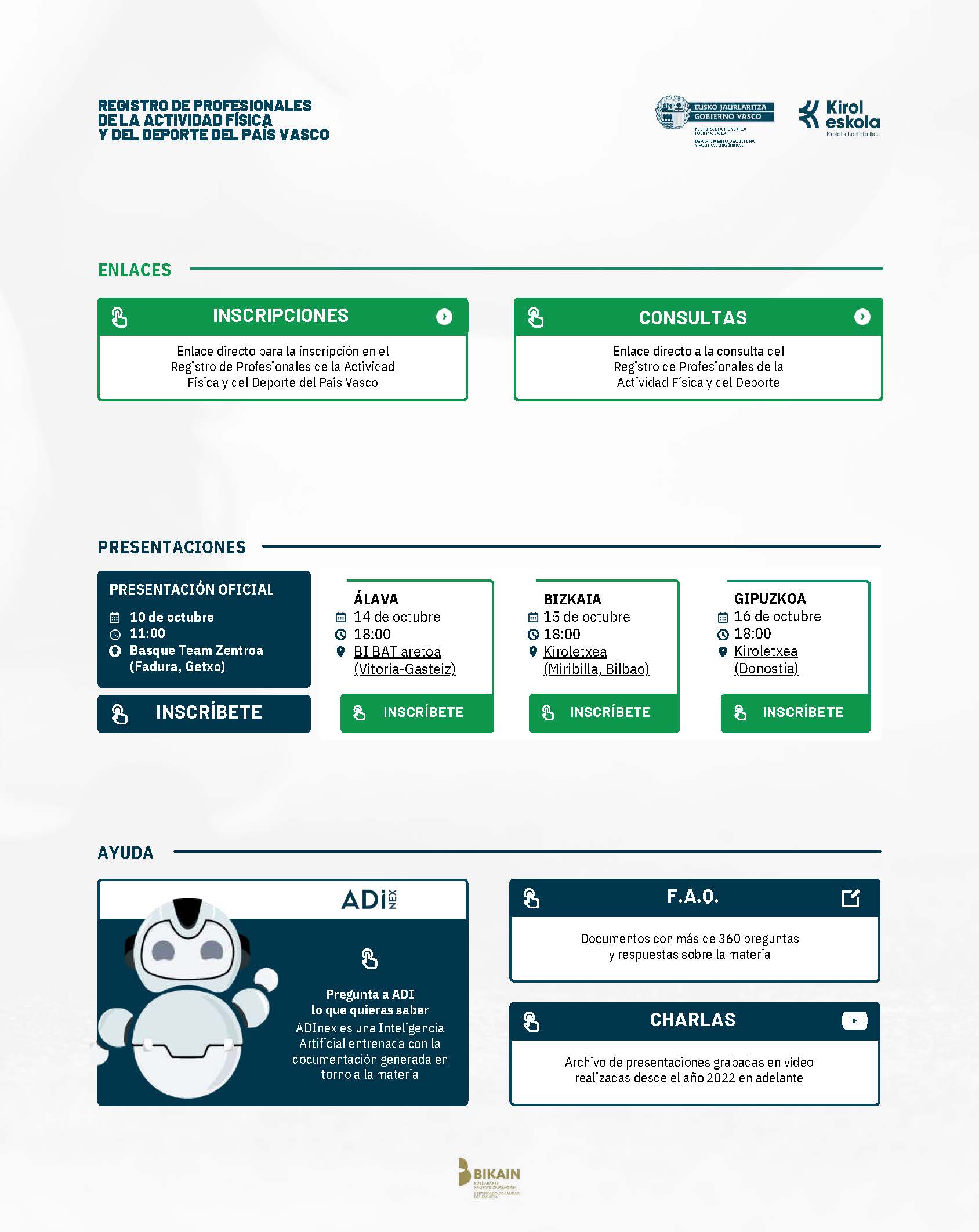 REGISTRO DE PROFESIONALES DE LA ACTIVIDAD FÍSICA Y DEL DEPORTE DEL PAÍS VASCO